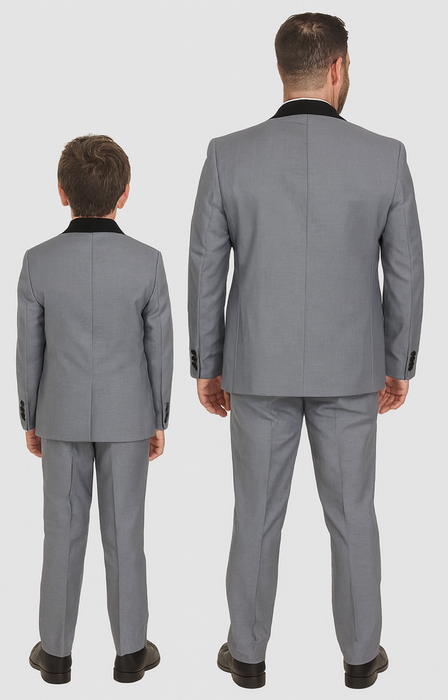 Hampton Stacy Adams Kids Five Piece Set Grey Tuxedo