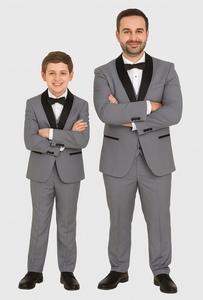 Hampton Stacy Adams Kids Five Piece Set Grey Tuxedo