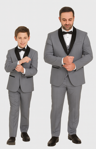 Hampton Stacy Adams Kids Five Piece Set Grey Tuxedo