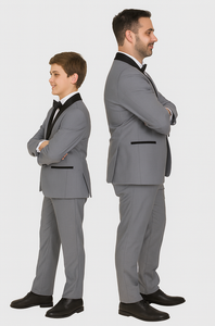 Hampton Stacy Adams Kids Five Piece Set Grey Tuxedo