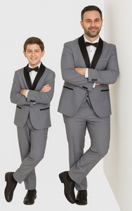Hampton Stacy Adams Kids Five Piece Set Grey Tuxedo