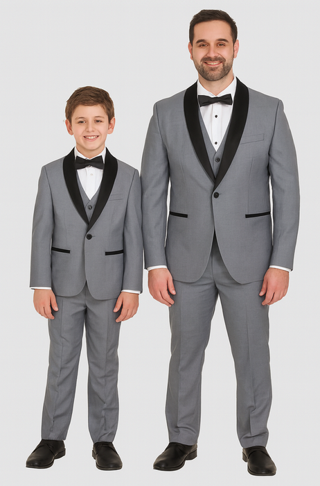 Hampton Stacy Adams Kids Five Piece Set Grey Tuxedo