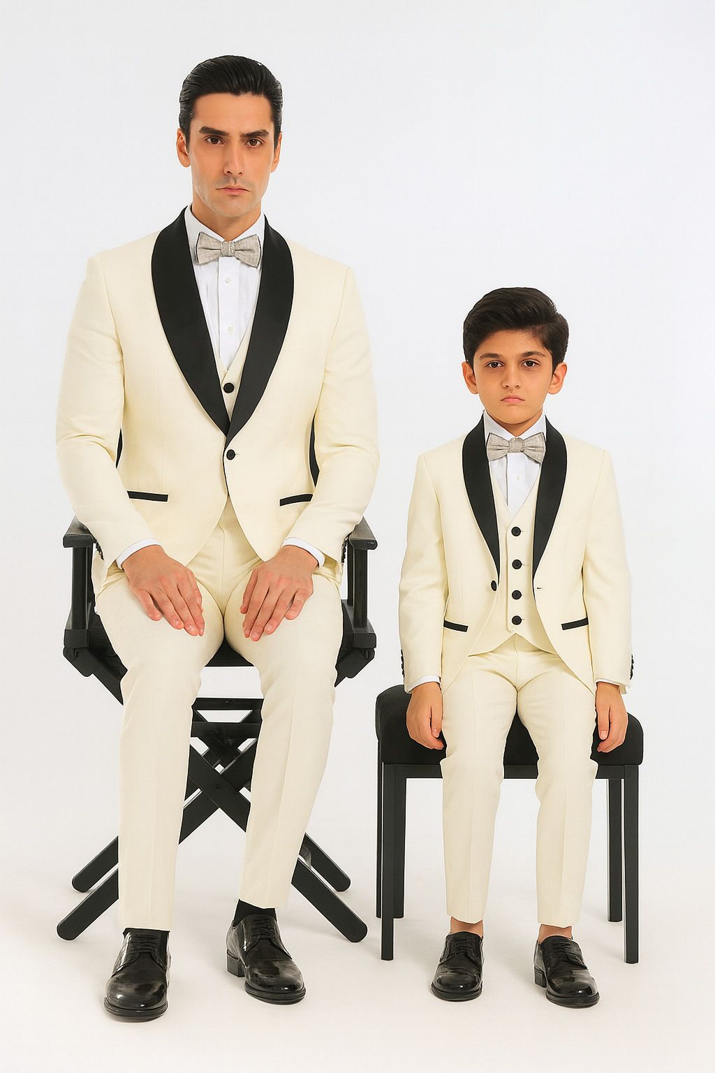 Hampton Stacy Adams Kids Five Piece Set Ivory Tuxedo - Image 4