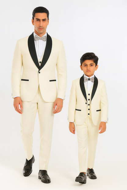 Hampton Stacy Adams Kids Five Piece Set Ivory Tuxedo - Image 5