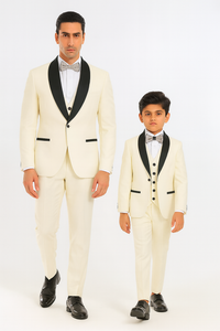 Hampton Stacy Adams Kids Five Piece Set Ivory Tuxedo