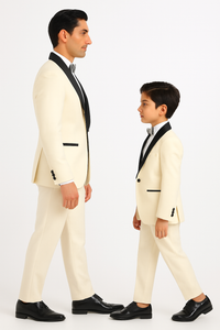 Hampton Stacy Adams Kids Five Piece Set Ivory Tuxedo