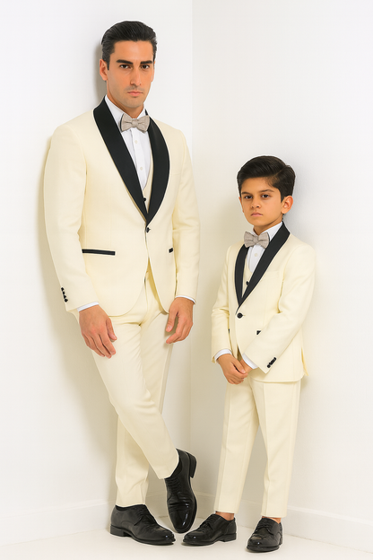 Hampton Stacy Adams Kids Five Piece Set Ivory Tuxedo - Image 9