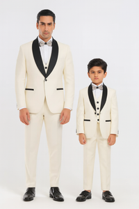 Hampton Stacy Adams Kids Five Piece Set Ivory Tuxedo