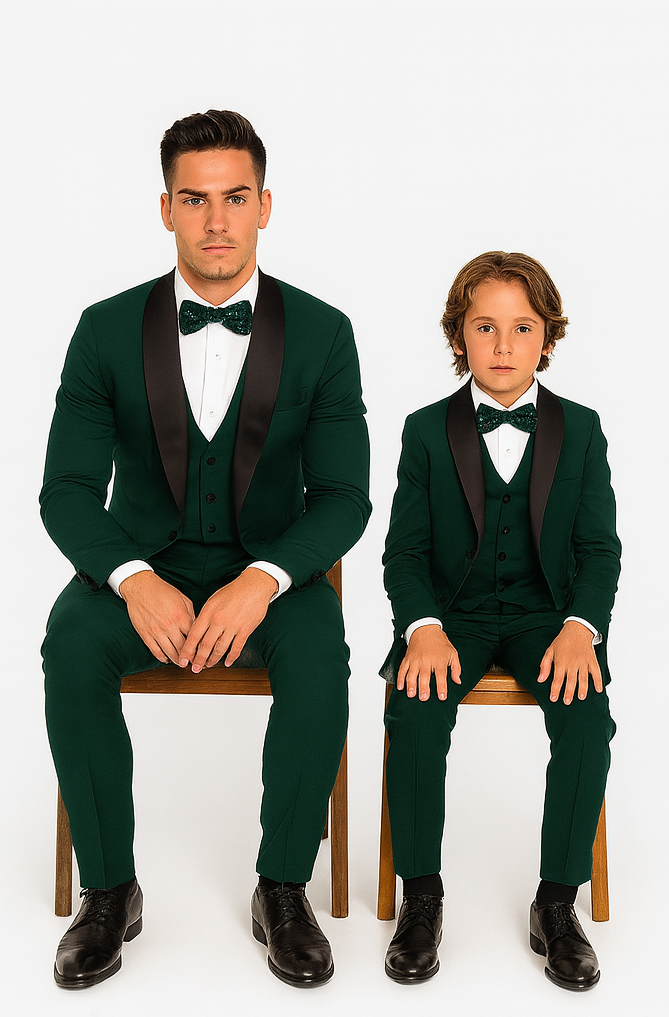 Hampton Stacy Adams Kids Green Five Piece Set Tuxedo - Image 4