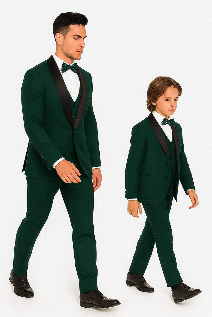 Hampton Stacy Adams Kids Green Five Piece Set Tuxedo - Image 5