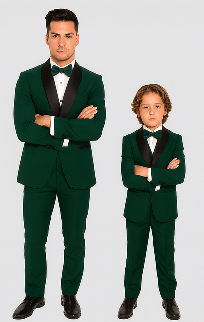 Hampton Stacy Adams Kids Green Five Piece Set Tuxedo - Image 6