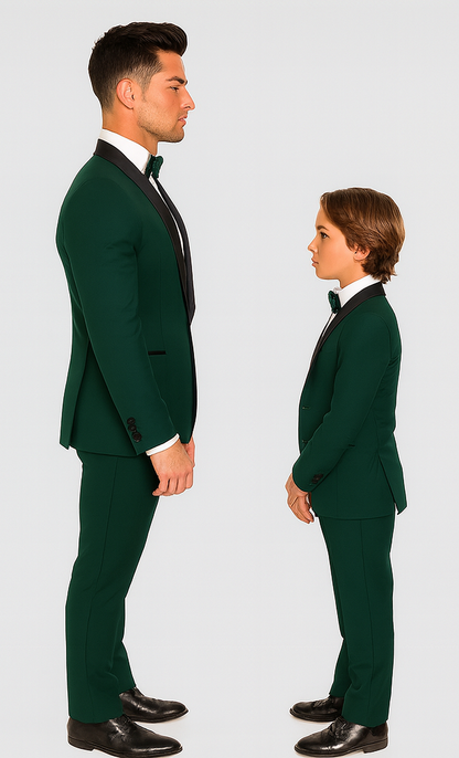 Hampton Stacy Adams Kids Green Five Piece Set Tuxedo - Image 7