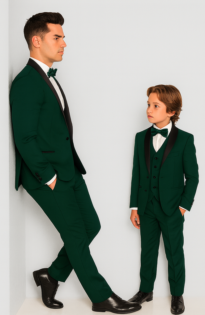 Hampton Stacy Adams Kids Green Five Piece Set Tuxedo - Image 8
