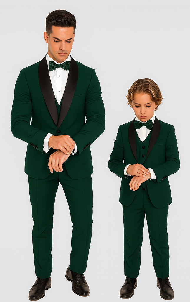 Hampton Stacy Adams Kids Green Five Piece Set Tuxedo - Image 9