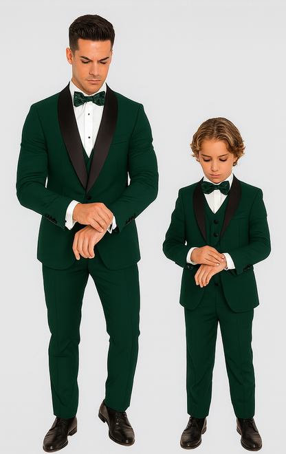 Hampton Stacy Adams Kids Green Five Piece Set Tuxedo - Image 9