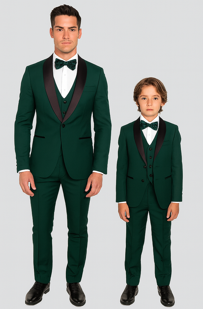Hampton Stacy Adams Kids Green Five Piece Set Tuxedo - Image 2