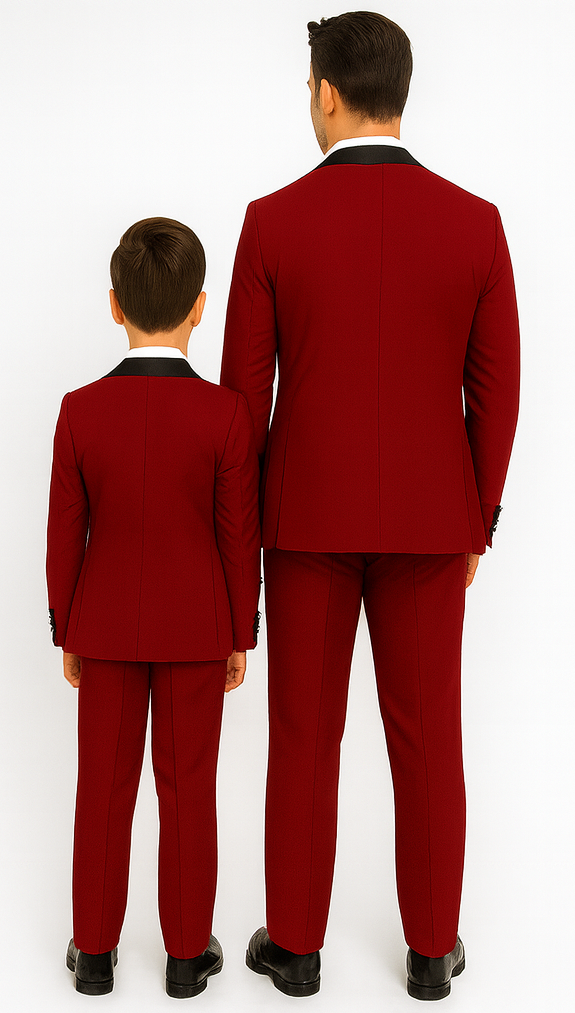 Hampton Stacy Adams Kids Red Five Piece Set Tuxedo - Image 3