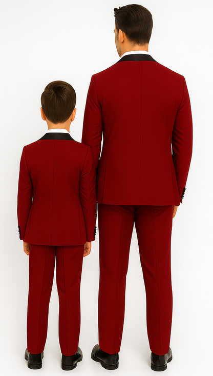 Hampton Stacy Adams Kids Red Five Piece Set Tuxedo - Image 3