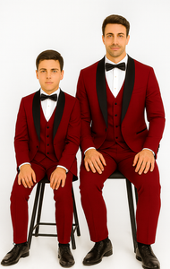 Hampton Stacy Adams Kids Red Five Piece Set Tuxedo