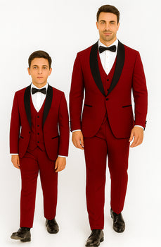 Hampton Stacy Adams Kids Red Five Piece Set Tuxedo - Image 9