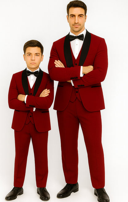 Hampton Stacy Adams Kids Red Five Piece Set Tuxedo - Image 2