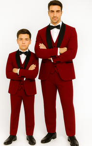 Hampton Stacy Adams Kids Red Five Piece Set Tuxedo