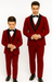 Hampton Stacy Adams Kids Red Five Piece Set Tuxedo