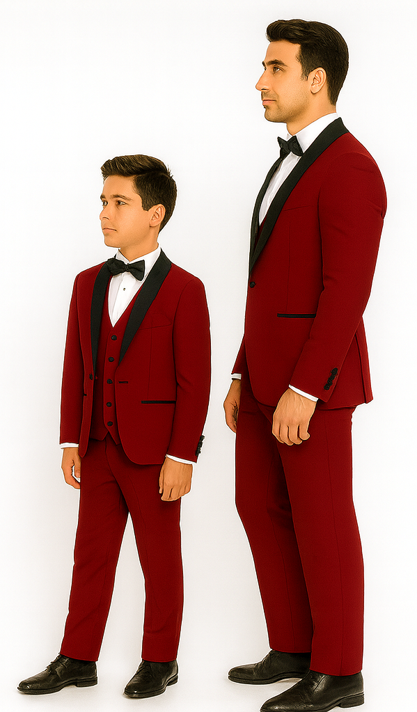 Hampton Stacy Adams Kids Red Five Piece Set Tuxedo - Image 6