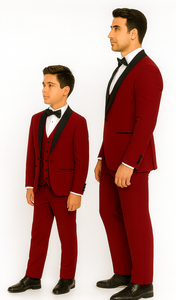 Hampton Stacy Adams Kids Red Five Piece Set Tuxedo