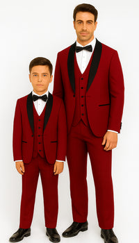 Hampton Stacy Adams Kids Red Five Piece Set Tuxedo - Image 7