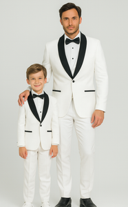 Hampton Stacy Adams Kids White Five Piece Set Tuxedo