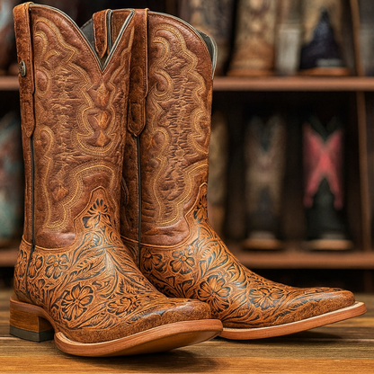 Hand Tooled Cowboy Boots Print - Image 5