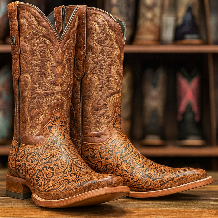 Hand Tooled Cowboy Boots Print - Image 5