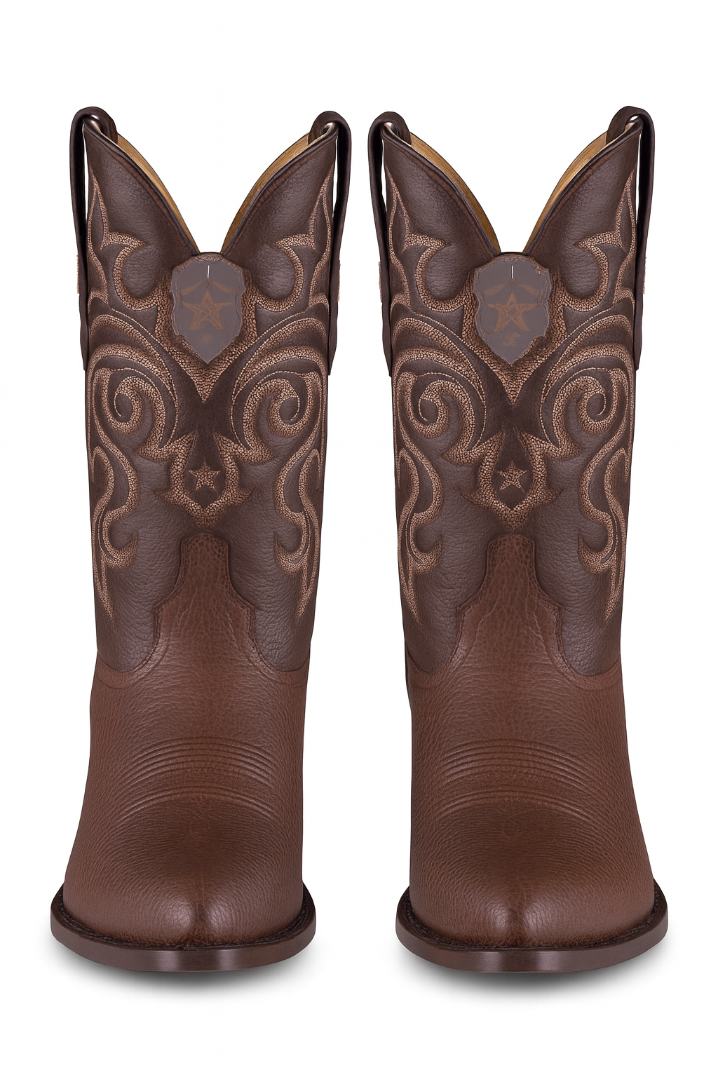 Brown Sharkskin Cowboy Boots J-Toe - Image 6