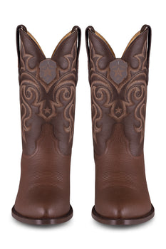 Brown Sharkskin Cowboy Boots J-Toe - Image 6
