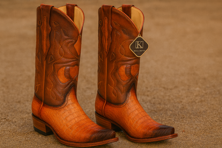 King Exotic Men's Caiman Belly Snip Toe Boots