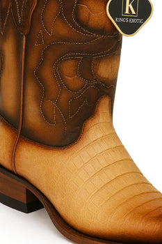 King Exotic Men's Caiman Belly Snip Toe Boots - Image 22