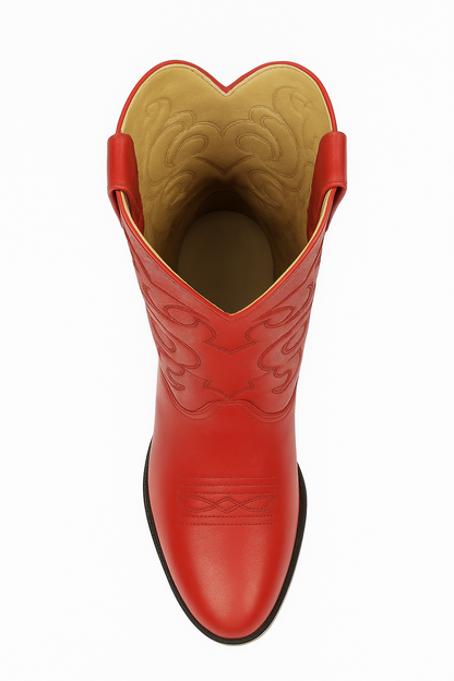 J Toe Cowboy Boots - J Toe Western Boots - Los Altos Boots - Mens Dress Cowboy Boot - Low Priced Mens Red Eel Cowboy Boots J-Toe-  in Red - Image 8