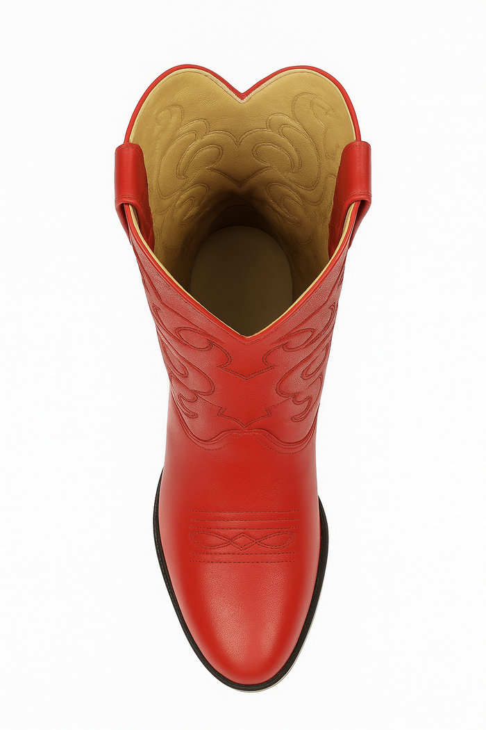 J Toe Cowboy Boots - J Toe Western Boots - Los Altos Boots - Mens Dress Cowboy Boot - Low Priced Mens Red Eel Cowboy Boots J-Toe-  in Red - Image 8