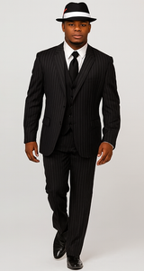 Harlem Nights Costumes - Suit + Hat + Shirt And Tie