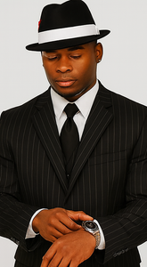 Harlem Nights Costumes - Suit + Hat + Shirt And Tie