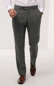 Winter - Fall Fabric Tweed of Scotland Grey Herringbone Suit