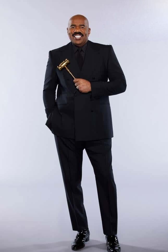 Mens Steve Harvey Brand Suit Double Breasted in Color Black Modern Fit