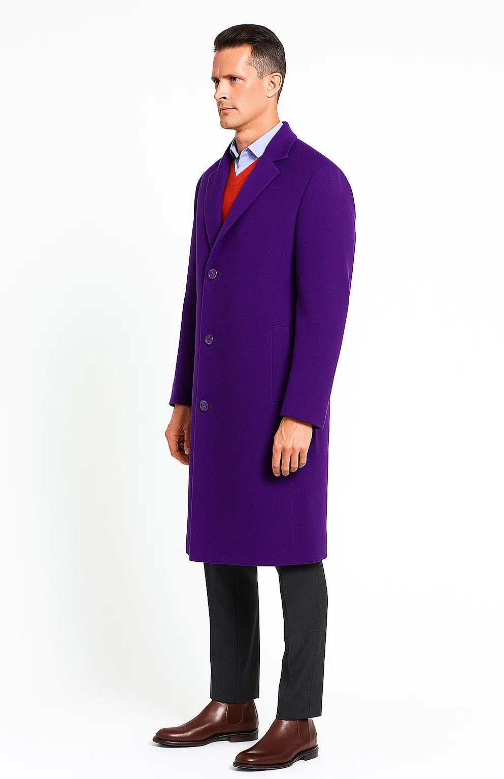 Heath Ledger Joker Costume Overcoat For Men - Image 3