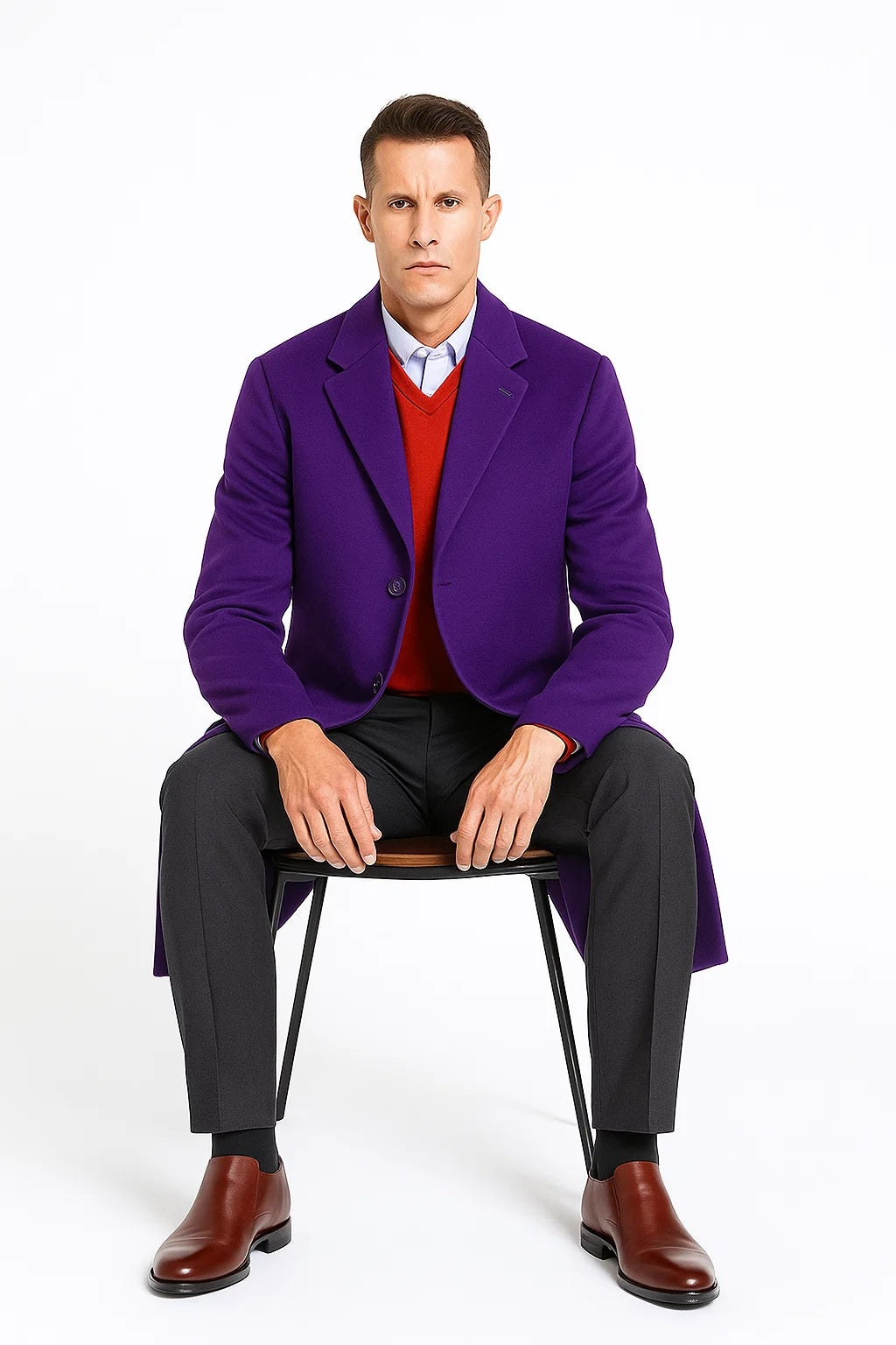 Heath Ledger Joker Costume Overcoat For Men - Image 4