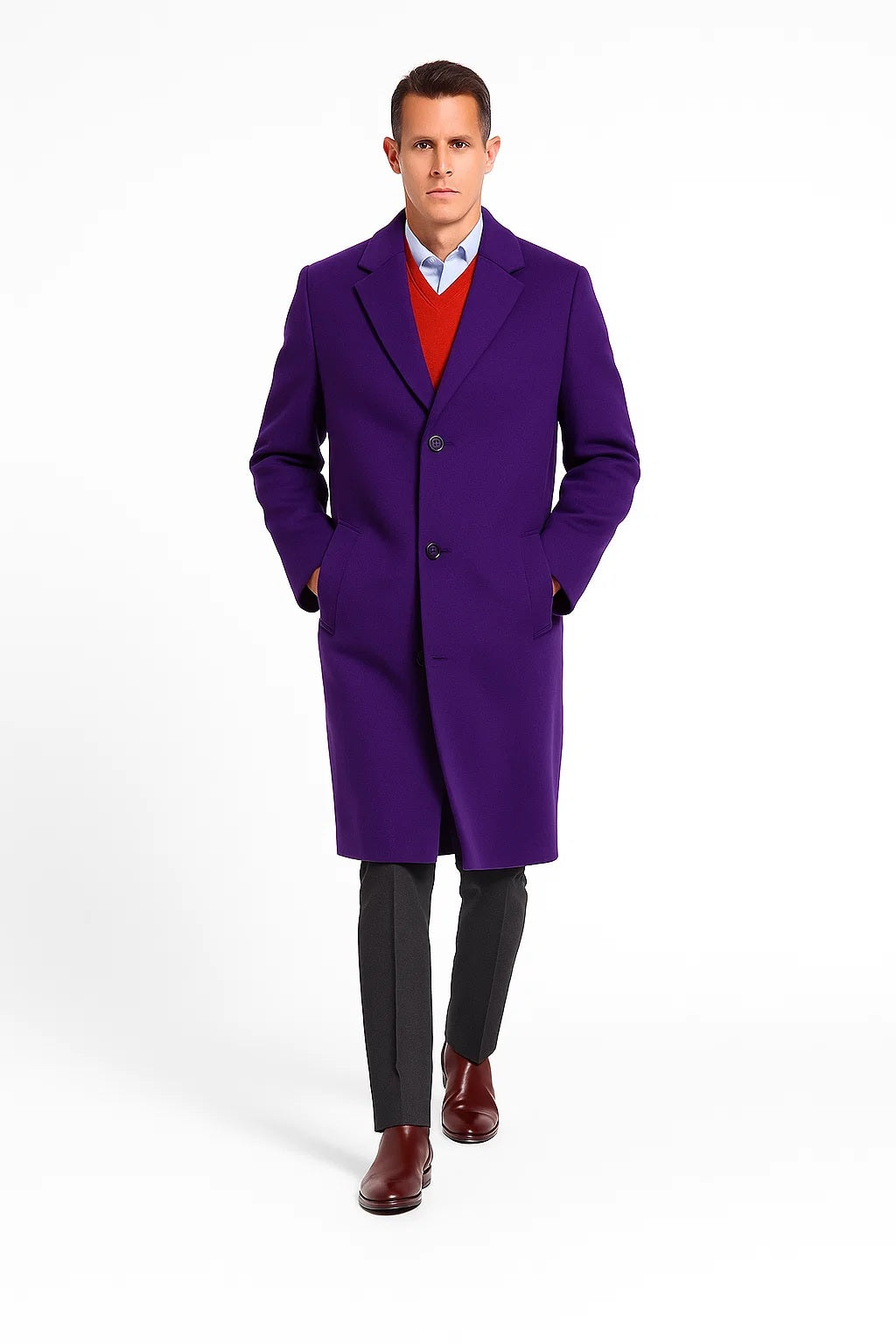 Heath Ledger Joker Costume Overcoat For Men - Image 8