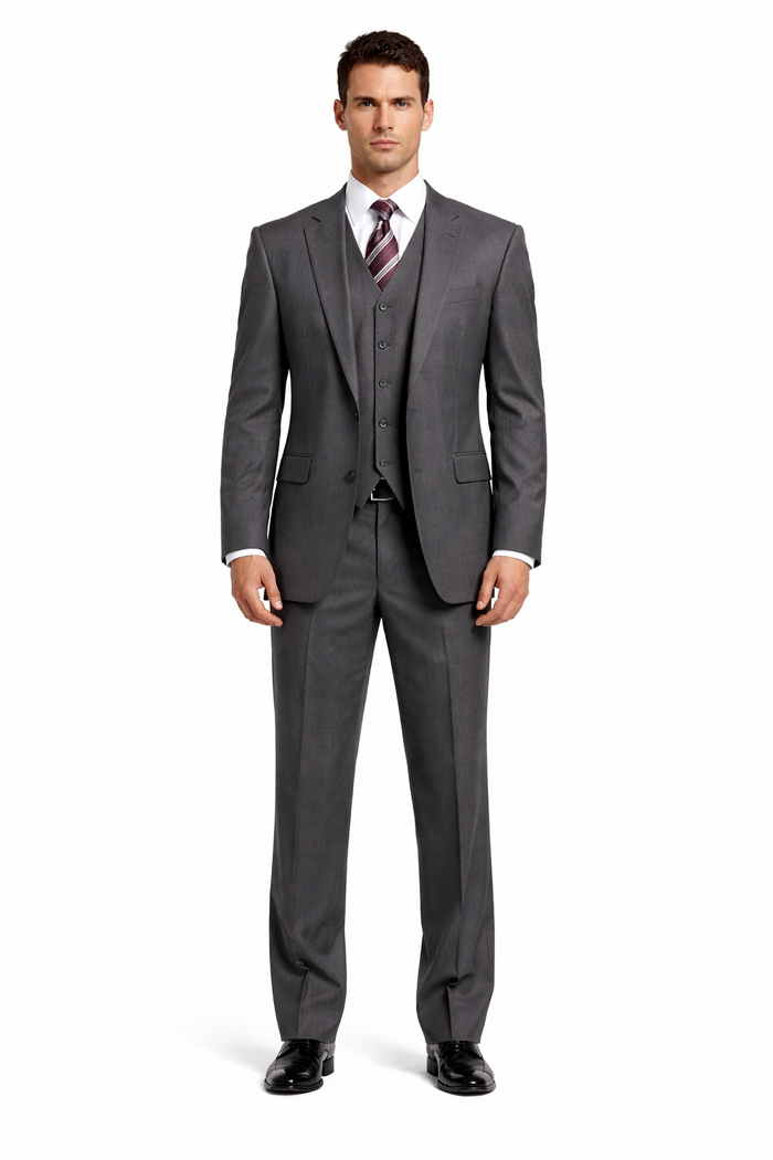 High Quality 2 Button Solid Colors Vested Men's Suits Comes in 5 Colors 3 ~ Three Piece Suit - Image 3