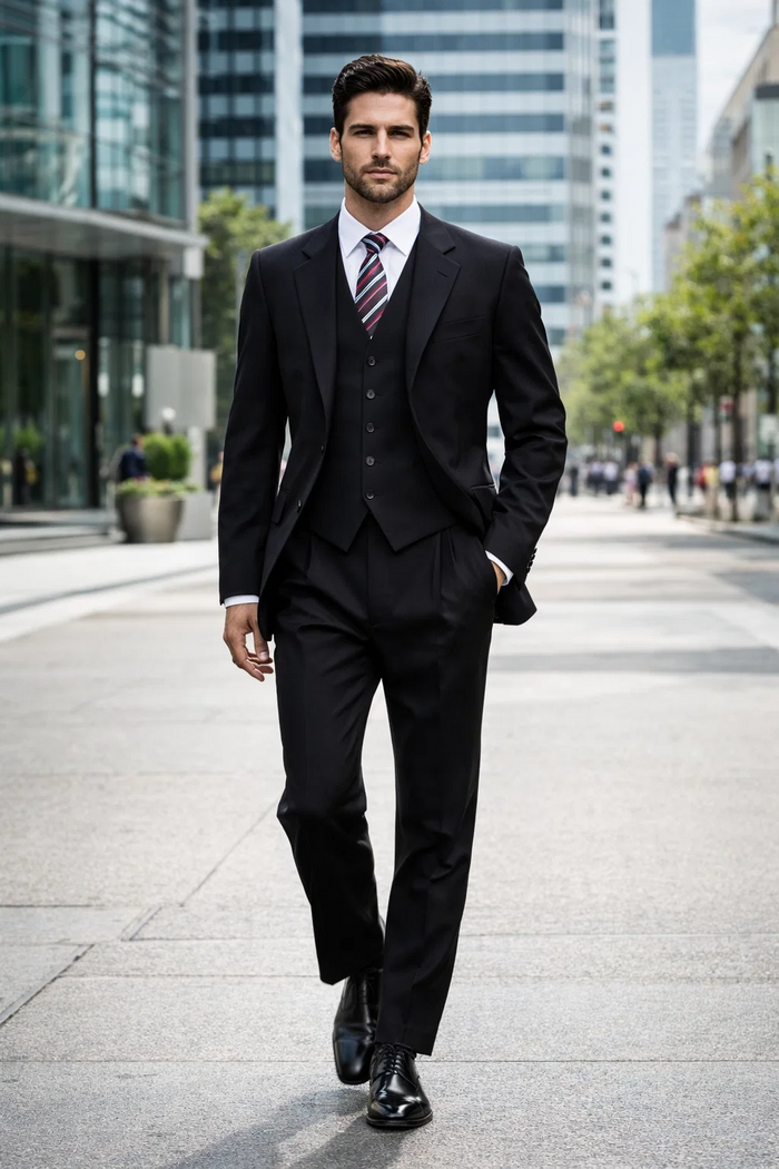 High Quality 2 Button Solid Colors Vested Men's Suits Comes in 5 Colors 3 ~ Three Piece Suit - Image 7