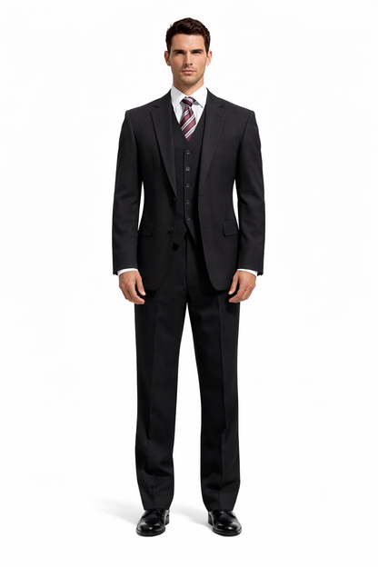 High Quality 2 Button Solid Colors Vested Men's Suits Comes in 5 Colors 3 ~ Three Piece Suit