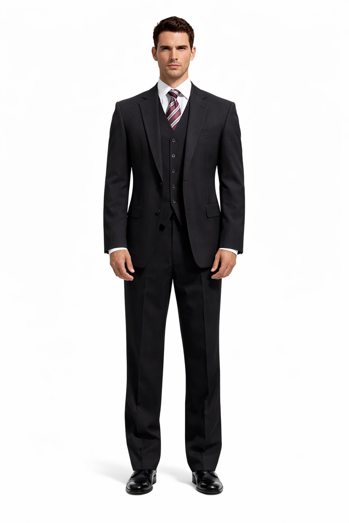 High Quality 2 Button Solid Colors Vested Men's Suits Comes in 5 Colors 3 ~ Three Piece Suit